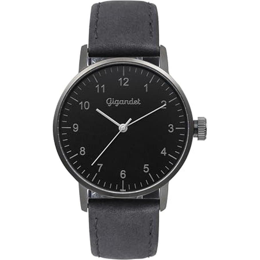 Gigandet, Orologio da polso, Dames analoog Japans kwartsuurwerk horloge met lederen armband 7VNAG27NE004 zwart, Nero, (Orologio da polso analogico)