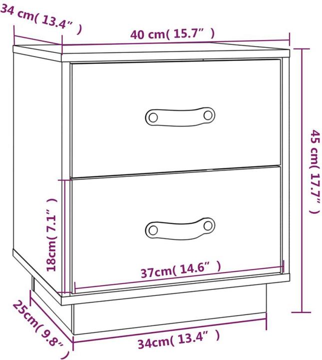 Immagine prodotto vidaXL Nachttisch (40 x 34 x 45 cm)