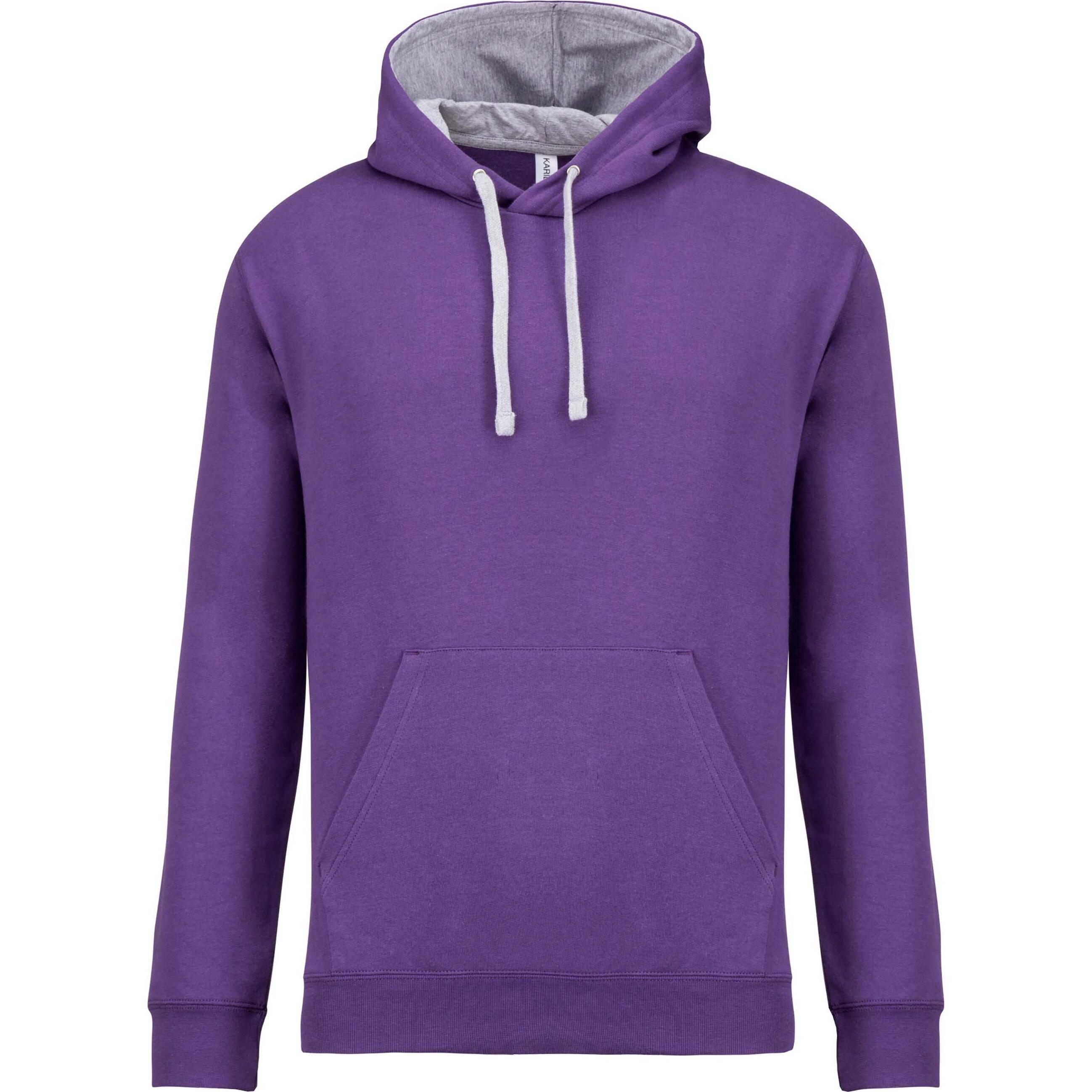 Kariban, Herren, Pullover, Contrastée, Grau, (XXL)