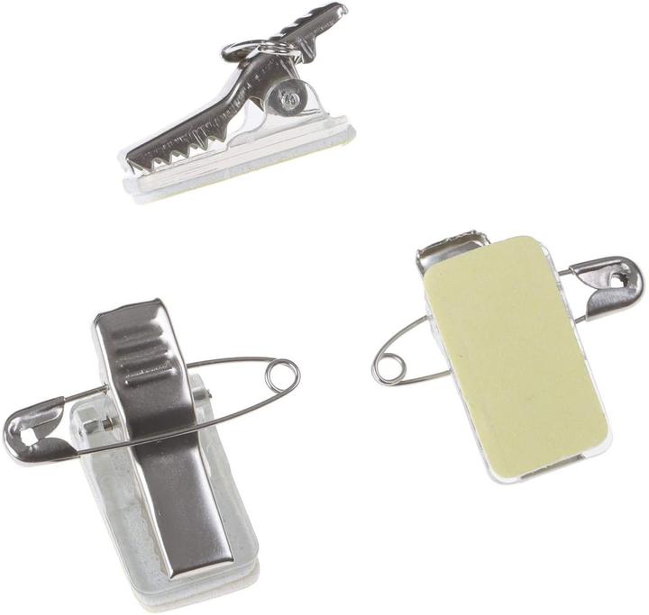 Produktbild Europel Kombiklemme, selbstklebend, 23 x 13 mm aus Kunststoff/Metall, zum Anbringen an Ausweishaltern