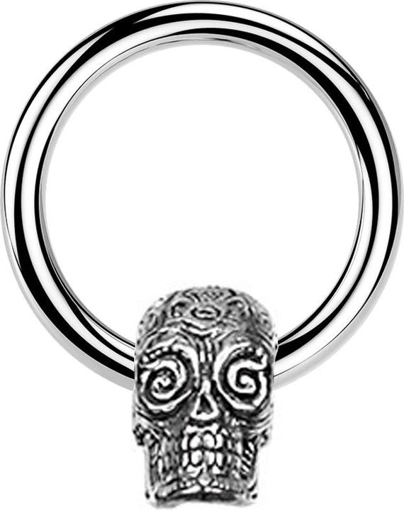 Immagine prodotto Star Piercing Anello di chiusura argento Giorno dei Morti Teschio argento (Ottone, Acciaio chirurgico 316L)