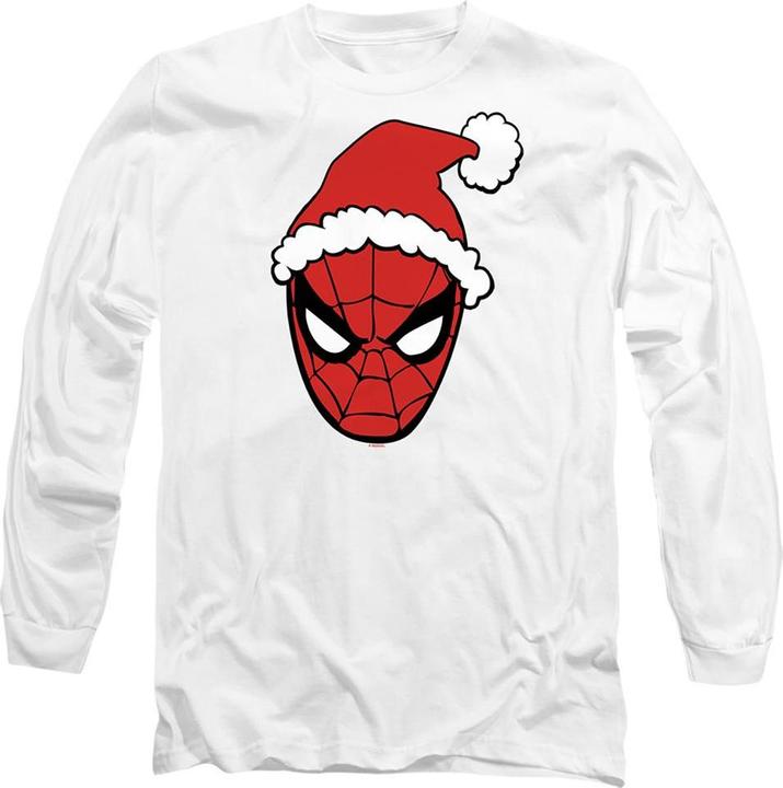 Actual product image Spiderman Unisex Adult Santa Hat T-Shirt (L)