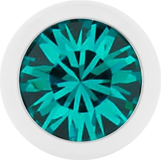 Produktbild Star Piercing Micro Kugel Pure White mit Swarovski türkis (ohne Messing, Chirurgenstahl 316L)