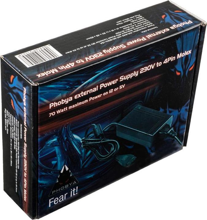 Actual product image Phobya External power supply 230V on 4Pin Molex (70 W)