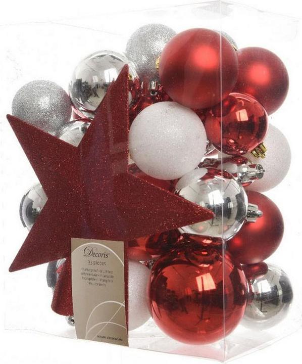 Produktbild Decoris Weihnachtsbaumkugeln Bunt (33x)