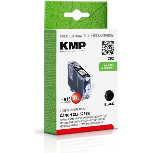 Thumbnail - KMP, Druckerpatrone, C82 Tintenpatrone kompatibel mit Canon CLI-526 BK (BK)
