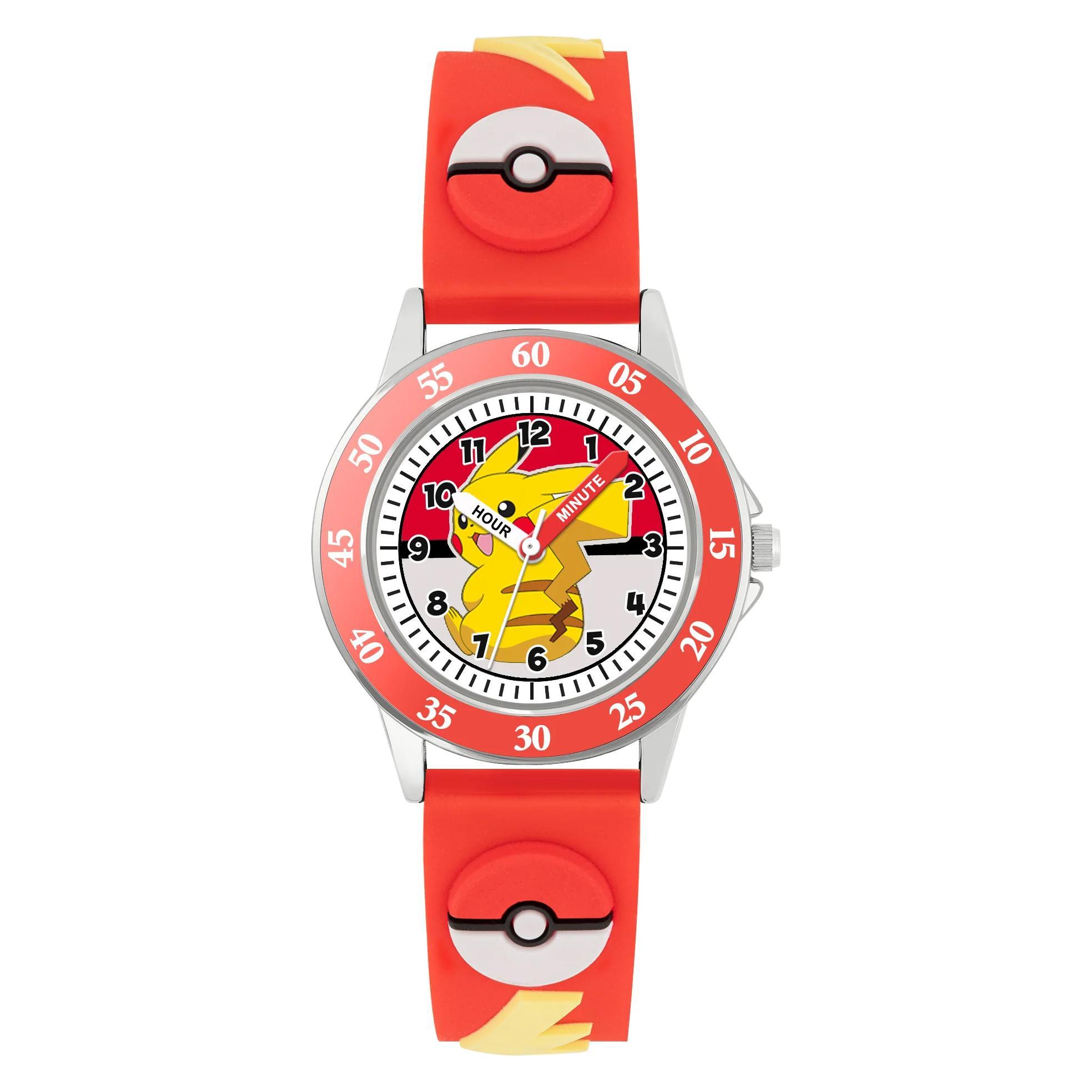 Pokémon, Armbanduhr, Time Teacher, Rot, (Analoguhr)