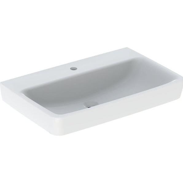 Geberit, Waschbecken, Renova Plan, Waschtisch, 75x48 cm, 1 Hahnloch, ohne Überlauf, 501691 (480 mm, 750 mm)