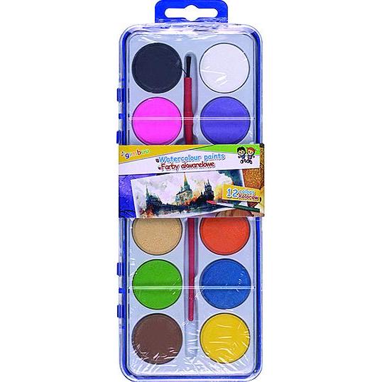 Gimboo, Künstlerfarbe + Bastelfarbe, Aquarellfarben, 12 stück, farben mischen (mix of colors)