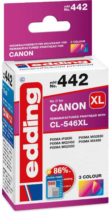 Produktbild Edding Druckerpatrone EDD-442 ersetzt CL-546XL - 3-Farbig - 15 ml (Color)