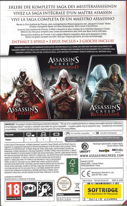 Image du produit Ubisoft Assassin's Creed : The Ezio Collection (Switch Lite, Switch OLED, Switch, Multilingue)