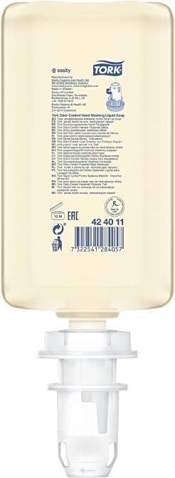 Actual product image Tork Håndsaebe Odor-Control S4 skum 1000ml 6pcs/pak 424011 (Liquid soap, 1000 ml)