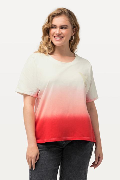 Actual product image Ulla Popken Dip Dyed Short Sleeve Logo Tee (46, 48)