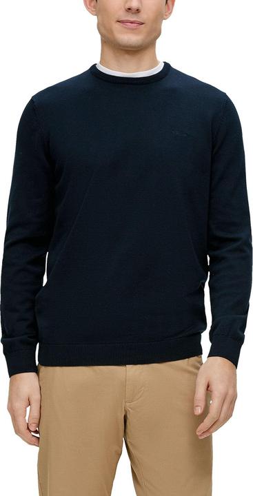 Produktbild s.Oliver Strickpullover Strickpullover mit Logo-Stickerei (L)