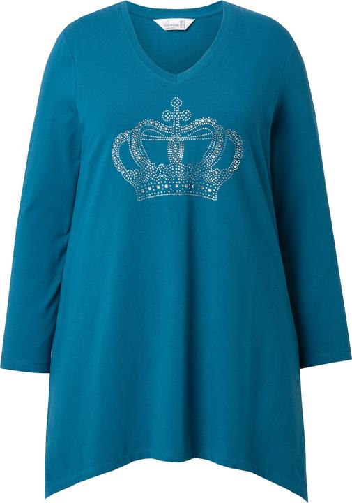 Immagine prodotto Miamoda Maglia dal taglio svasato con corona di brillantini, orlo a punte e maniche lunghe (54)