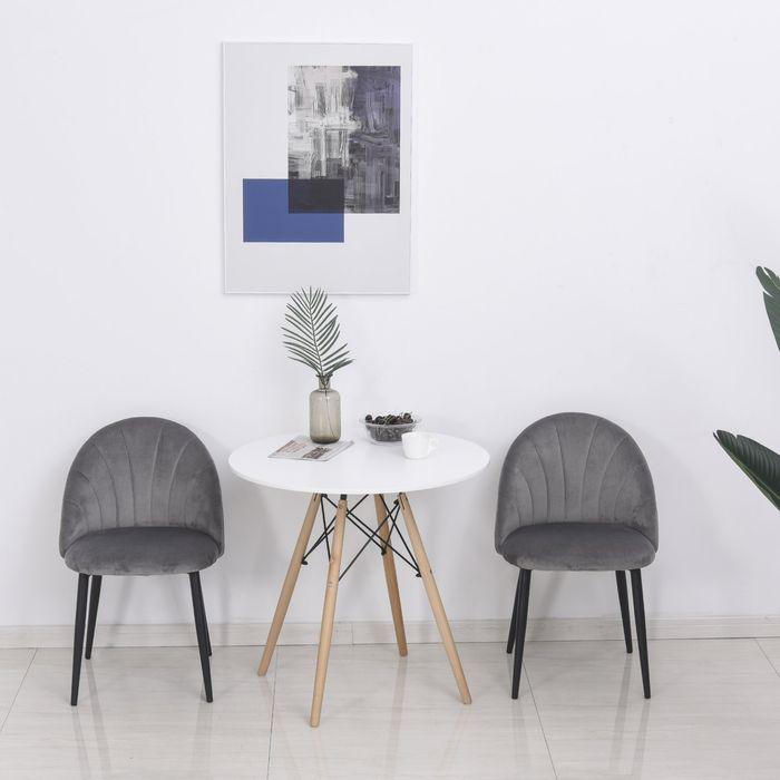 Immagine prodotto Swisshandel24 Esszimmerstühle 2er Set Küchenstuhl Wohnzimmerstuhl Polsterstuhl Bürostuhl mit Rückenlehne Skandi-De