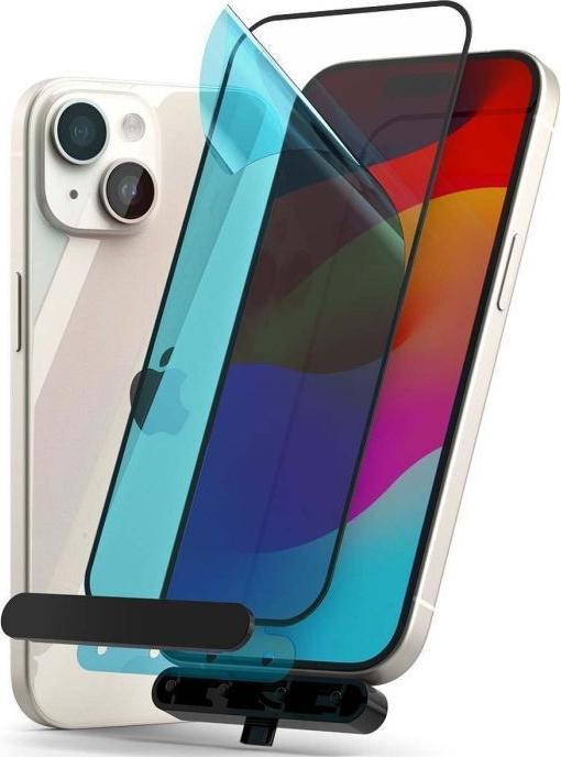 Produktbild Ringke iPhone 15 Screen Protector Premium Tempered Glass 9H with installation jig Transparent (1 Stk., Apple iPhone 15, Apple iPhone 16)