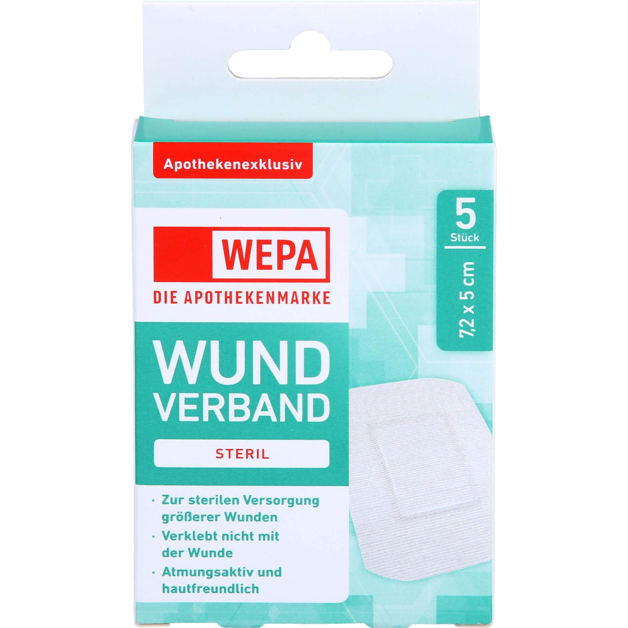 Wepa, Pflaster, Wundverb 7.2x5cm Ste, 5 St PFL (5 x)