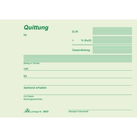 Thumbnail - Rnk, Formular, Quittung m.Mwst A6 SD (40 x)