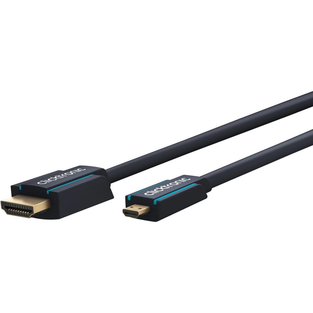clicktronic micro HDMI (Typ D) — HDMI (Typ A) (3 m, HDMI), Video Kabel