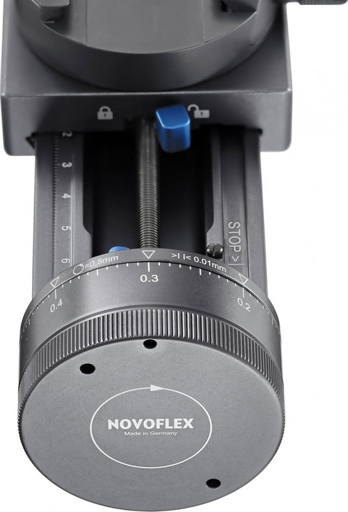 Actual product image Novoflex Castel M adjustment slide with focus wheel (Sleds)
