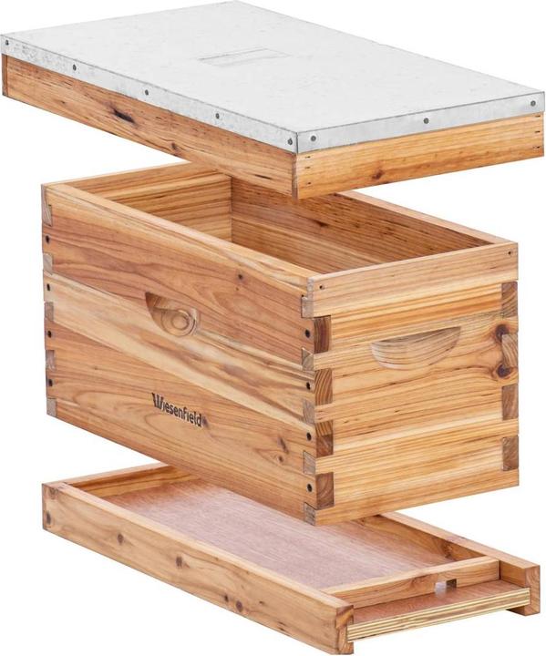 Produktbild Wiesenfield Bienenstock Bienenhaus Ablegerkasten Bienenhäuschen Spiesstanne Komplettset (Wildbienen, Biene)