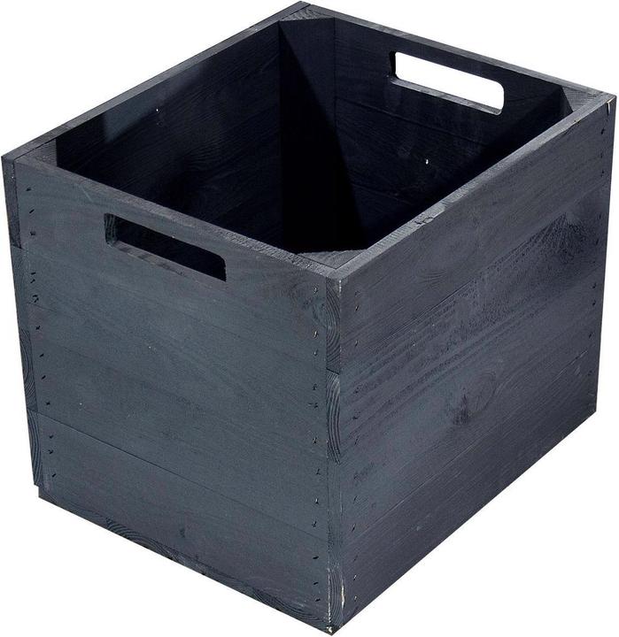 Produktbild Holz Zollhaus Aufbewahrungskiste Vintage Schwarz 33 x 38 cm (33.33 cm, 39.61 l, 1x)