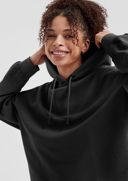 Produktbild s.Oliver Sweatshirt Sweatshirt mit Strukturmuster und Kapuze (M)