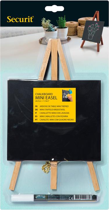 Produktbild Securit Tisch-Kreidetafel MINI mit Staffelei, buche (Pinnwand)