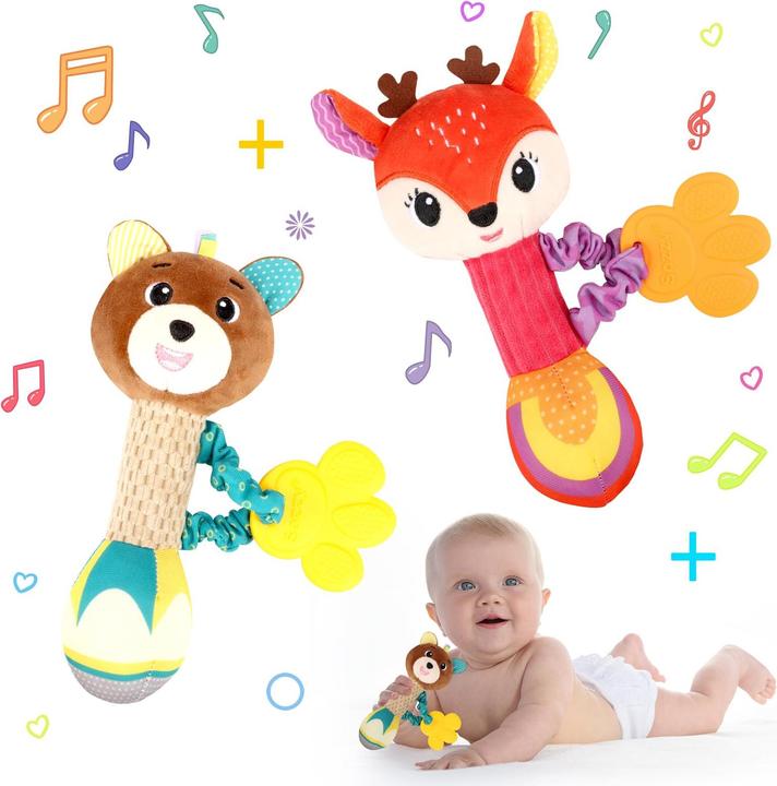 Produktbild Activity Board Packung mit 2 Babyrasseln, Greifling Baby