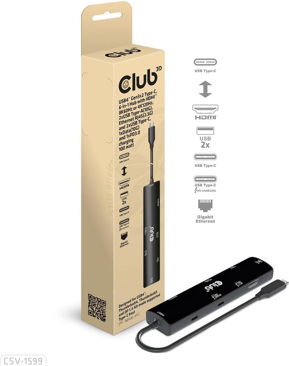 Image du produit Club 3D CSV-1599 (USB-C, 1 Ports)