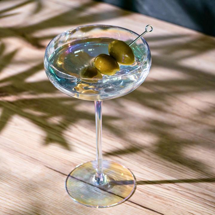 Produktbild Intirilife Martini Cocktail Gläser mit Regenbogen Schimmer (1.40 dl, 4x, Martini Gläser)