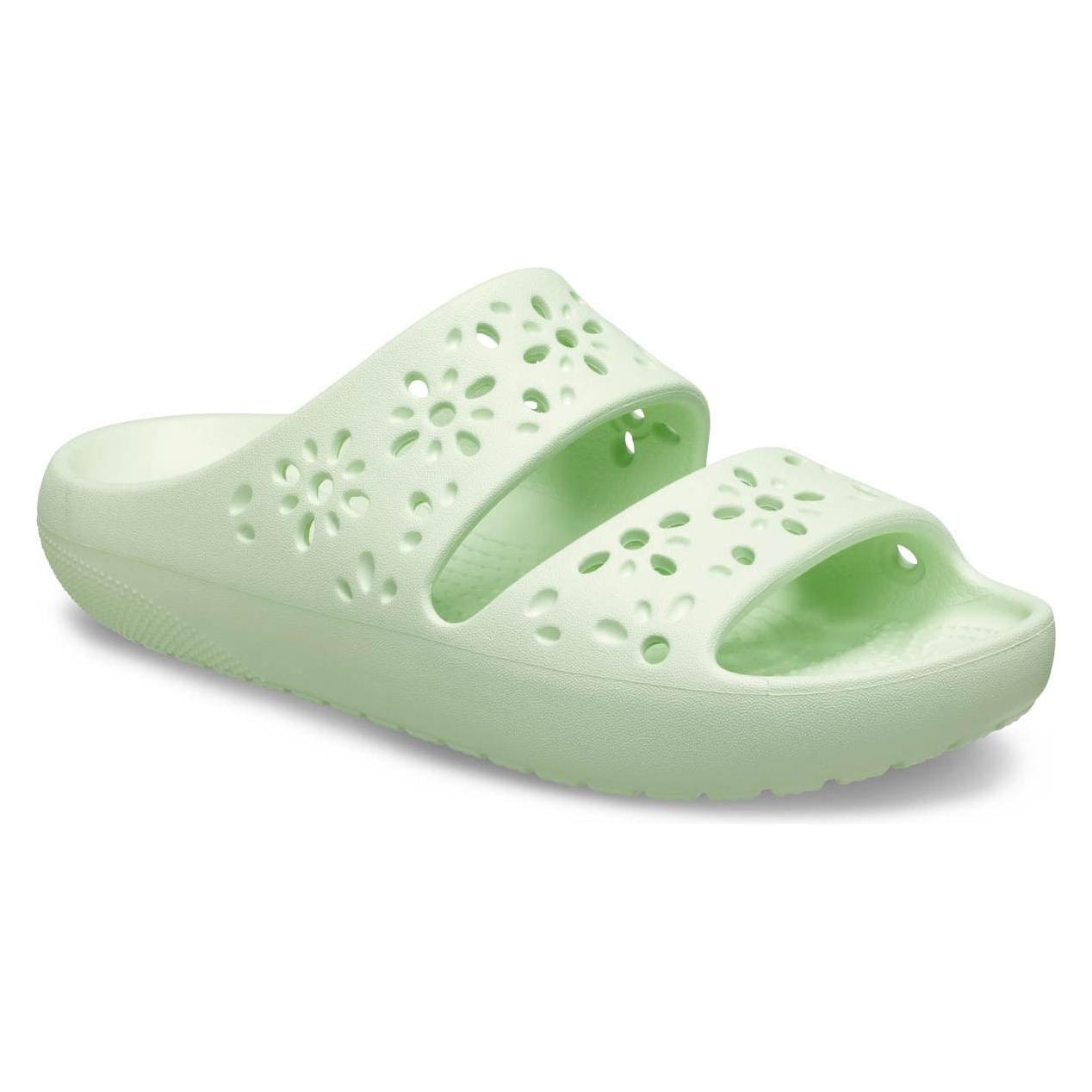 Crocs, Damen, Sandalen, W's Classic FloralCutOutSandal, Grün, (37)