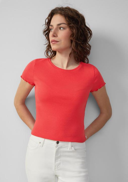 Produktbild S.Oliver T-Shirt Verkürztes Rippshirt mit Rundhalsausschnitt (L)