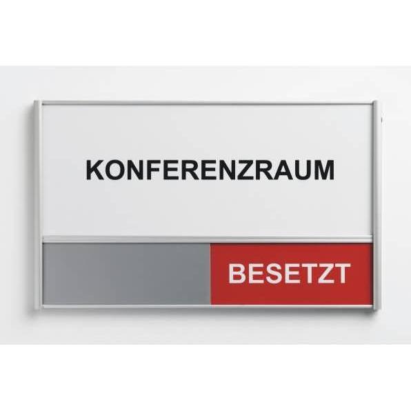 Thumbnail - Ultradex, Informationsschild, Türschild 180x108mm Konferenzraum Frei/Besetzt Silver