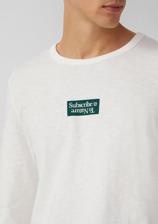 Produktbild s.Oliver T-Shirt Longsleeve mit Flammgarnstruktur und Frontprint (M)