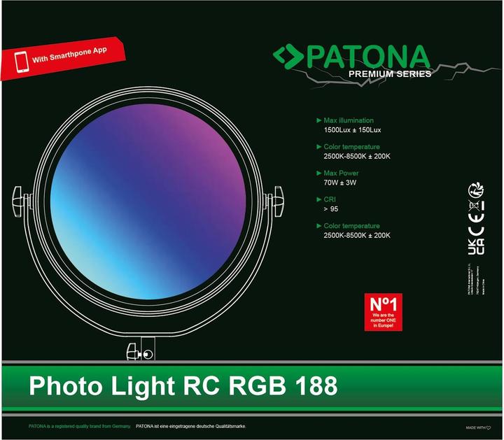 Produktbild Patona RGB- 188A Soft Lampe APP (Videoleuchte)