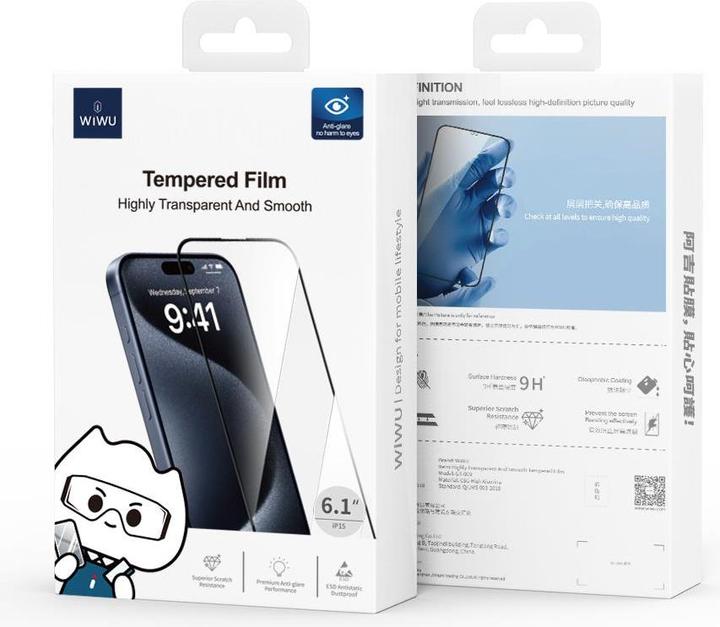 Actual product image Wiwu crystal tempered glass for iPhone 16 Plus 6,7" GT-009 (1 pcs., Apple iPhone 16 Plus)