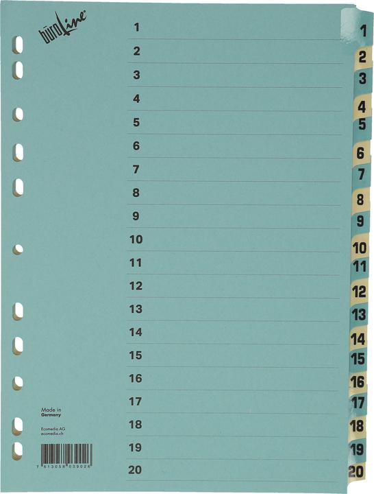 Image du produit BüroLine Répertoire en carton bleu/beige A4