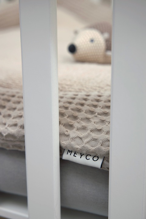 Actual product image Meyco Baby Waffle Teddy Playpen Pad - greige (80 cm, 80 cm)