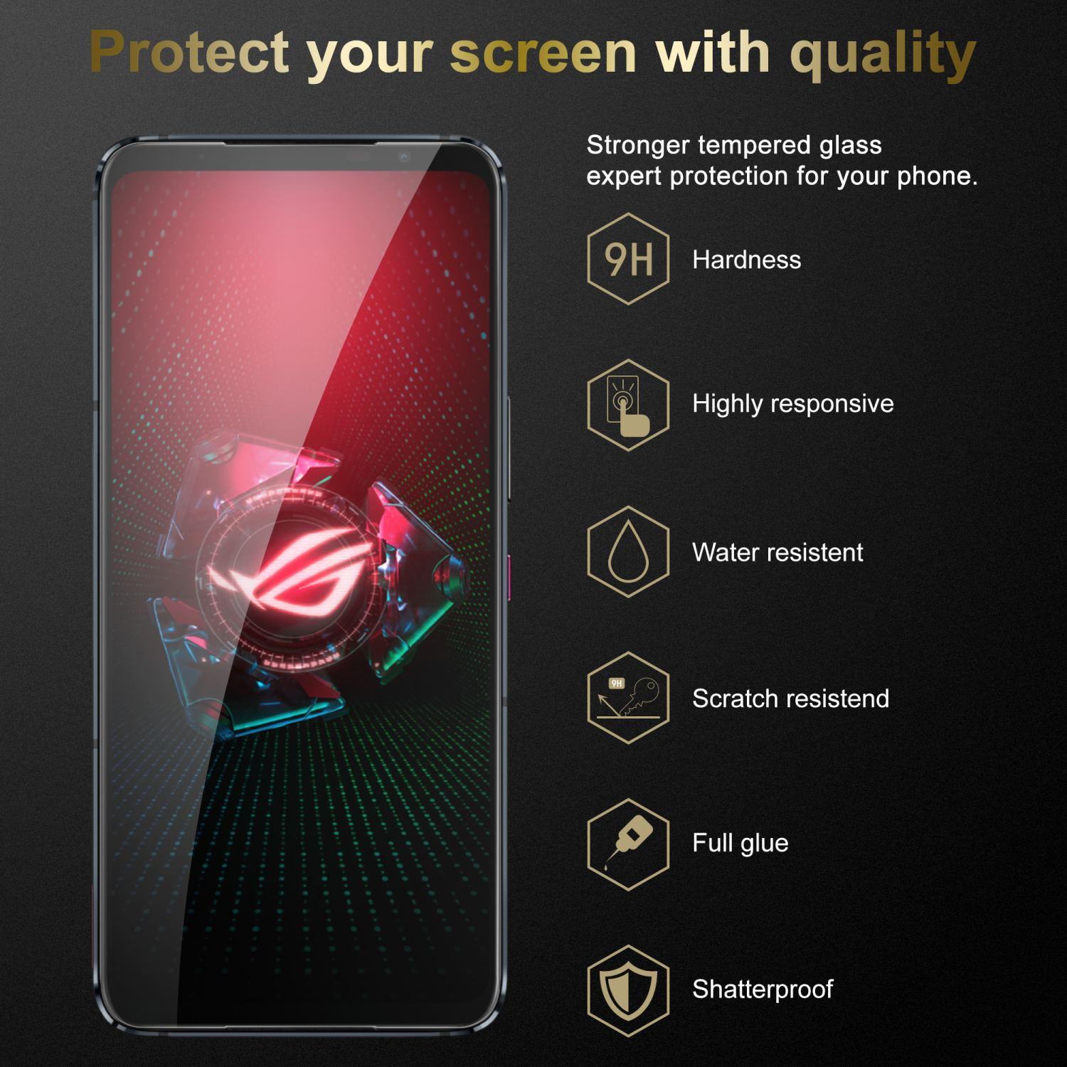Thumbnail - Cadorabo Displayschutzglas (3 Stück, Asus ROG Phone 5), Smartphone Schutzfolie, Transparent
