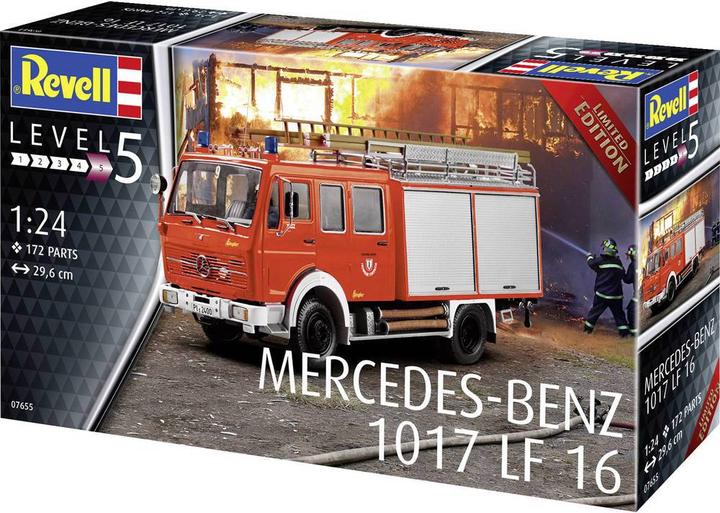 Produktbild Revell 07655 Mercedes-Benz 1017 LF 16 Ltd.Edi Feuerwehrauto Bausatz 1:24
