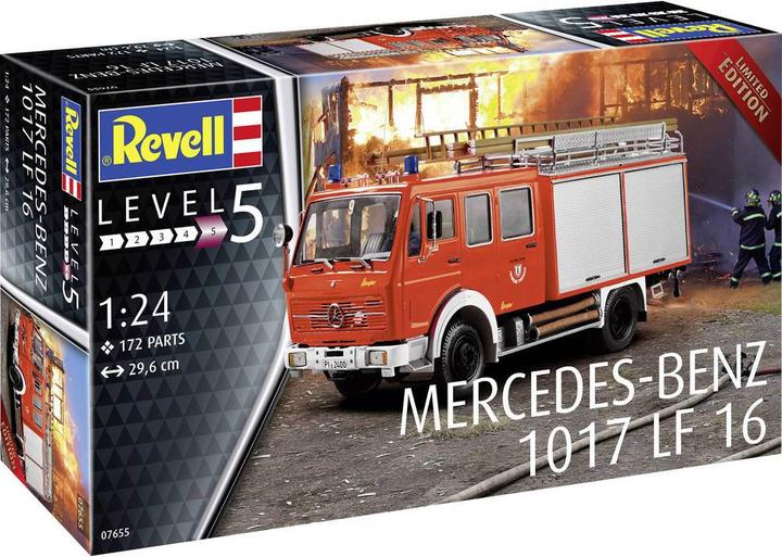 Produktbild Revell 07655 Mercedes-Benz 1017 LF 16 Ltd.Edi Feuerwehrauto Bausatz 1:24