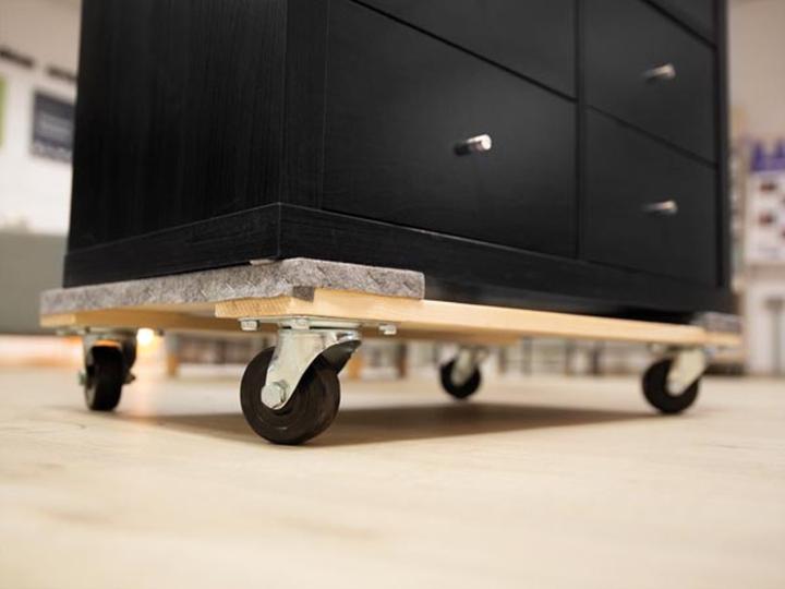 Image du produit Velleman SUPPORT ROULANT POUR MEUBLES - RECTANGULAIRE - 760 x 460 mm - CHARGE MAX. 400 kg (400 kg)