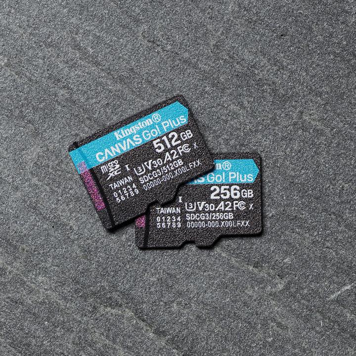 Actual product image Kingston Canvas Go Plus (512 GB, microSDXC, U3, UHS-I)