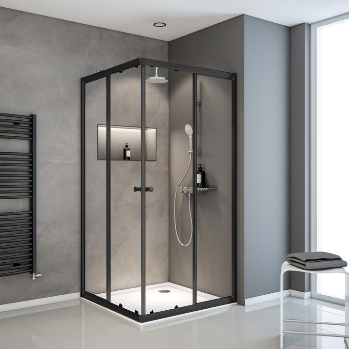 Schulte Framed corner entry shower enclosure with sliding doors Impérial (90 cm, 90 cm, 180 cm)