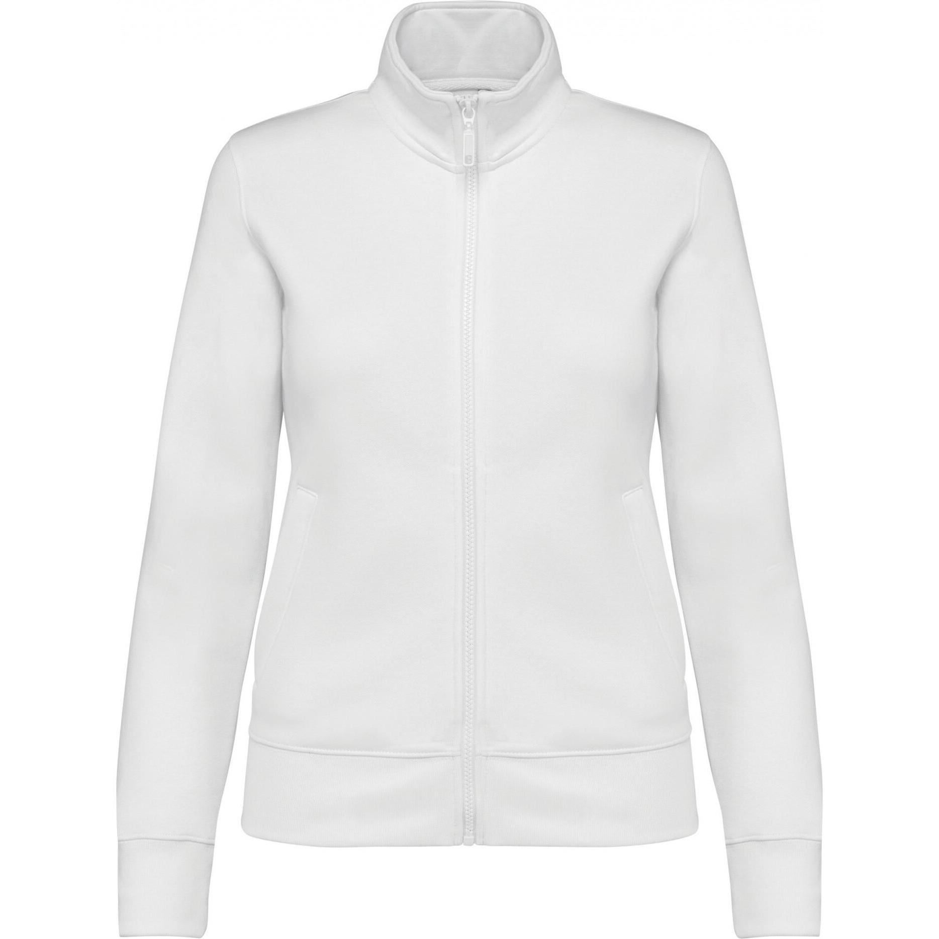 Kariban, Damen, Jacke, Moltonjacke, angeraut, Frau (L), Weiss, L