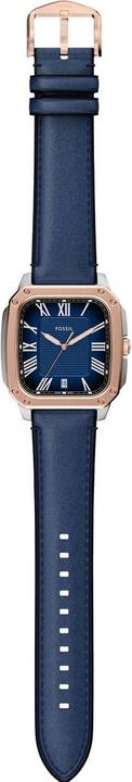 Actual product image Fossil FS6149 Timeless Elegance with Blue Leather Strap & Rose Gold/Stainless Steel Case (Analogue wristwatch, 42 mm)