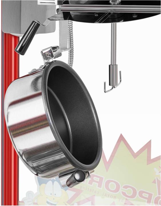 Immagine prodotto Royal Catering Piccola macchina per popcorn - Potenza 1600 W, acciaio inox, vetro temperato, rivestimento in teflon