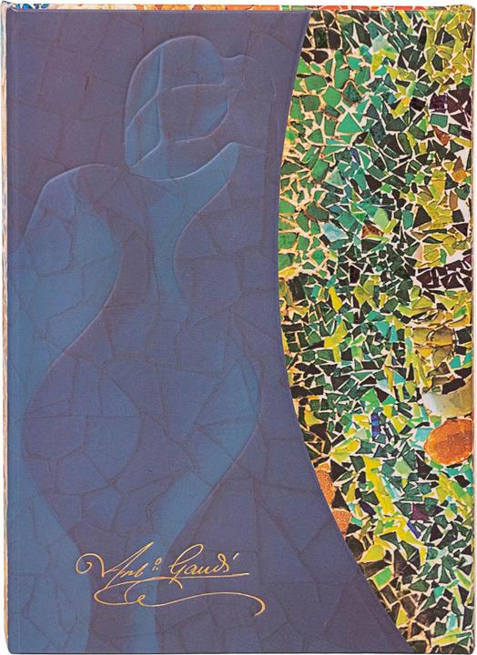 Actual product image Paperblanks Gaudi's Sun notebook 12.5 cm x 18 cm, blank, orange (Plain, Hardcover)